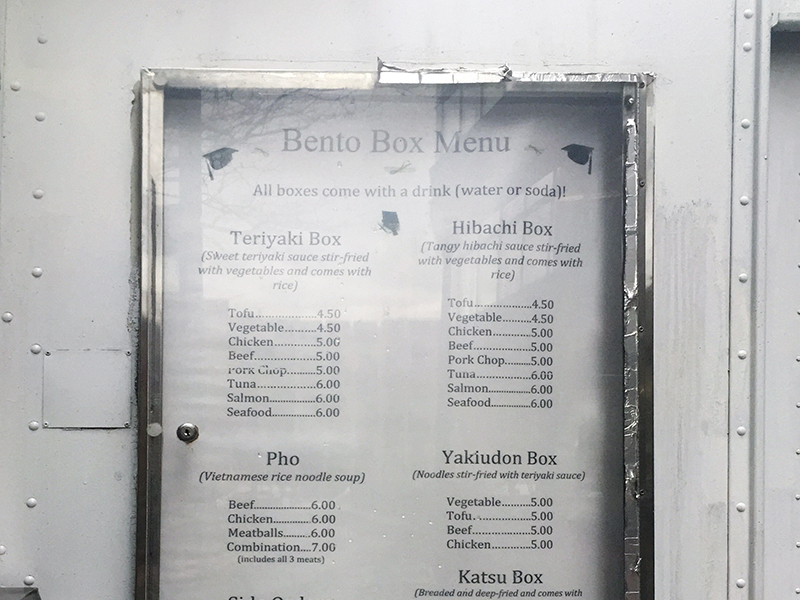Bento Box Menu